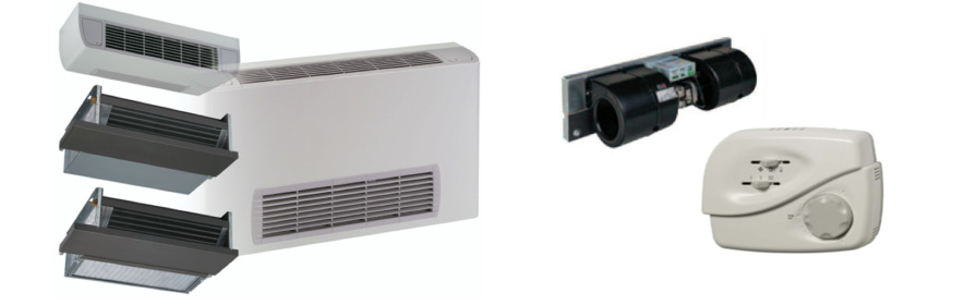 Ventilatorconvectoren met of zonder omkasting